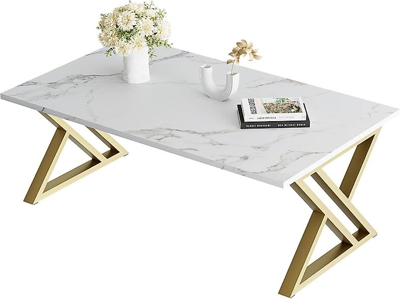 LuxusKollektion Couchtisch Couchtisch Holz Marmor Weiß günstig online kaufen