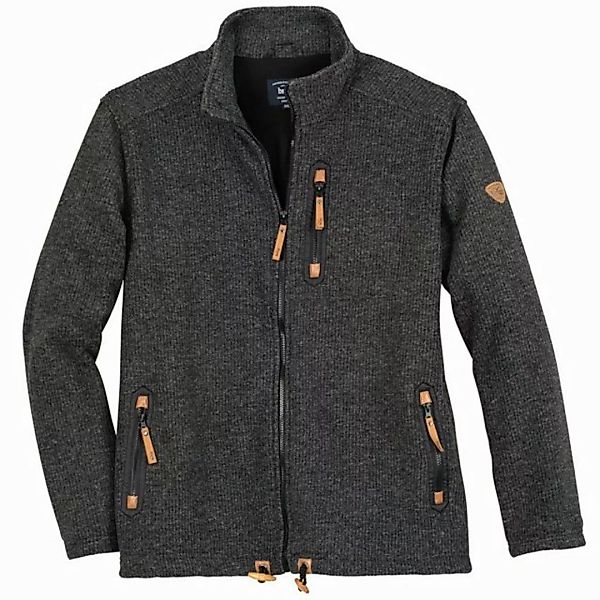 Brigg Fleecejacke Brigg XXL Fleecejacke Strickoptik anthrazit melange günstig online kaufen