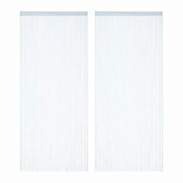 relaxdays 2 x Fadenvorhang silber 90 x 245 cm günstig online kaufen