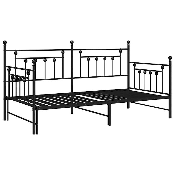 vidaXL Bett Tagesbettrahmen mit Kopfteil Schwarz günstig online kaufen