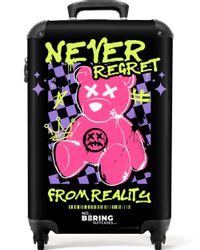 NoBoringSuitcases.com© Hartschalen-Trolley Slogan 'Never Regret' mit günstig online kaufen