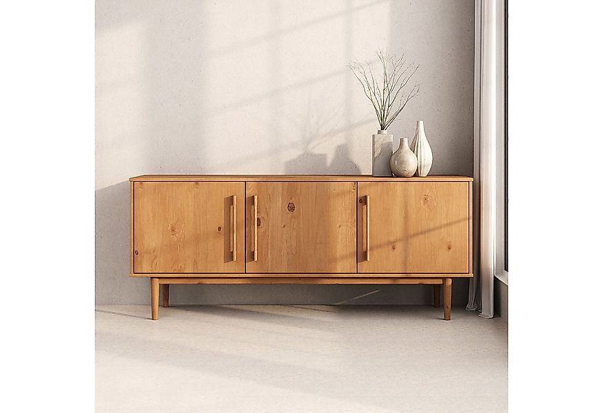 IDIMEX Sideboard TECCA, Wohnzimmer Kommode mit 3 Türen aus Massivholz eiche günstig online kaufen