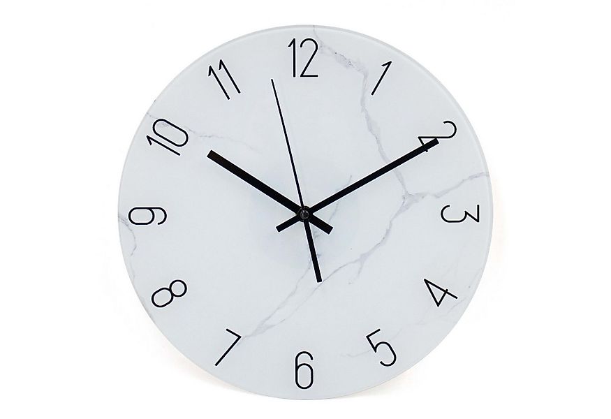 K&L Wall Art Wanduhr Steinoptik Glasuhr Analoge Wanduhr aus Glas Uhr Marmor günstig online kaufen
