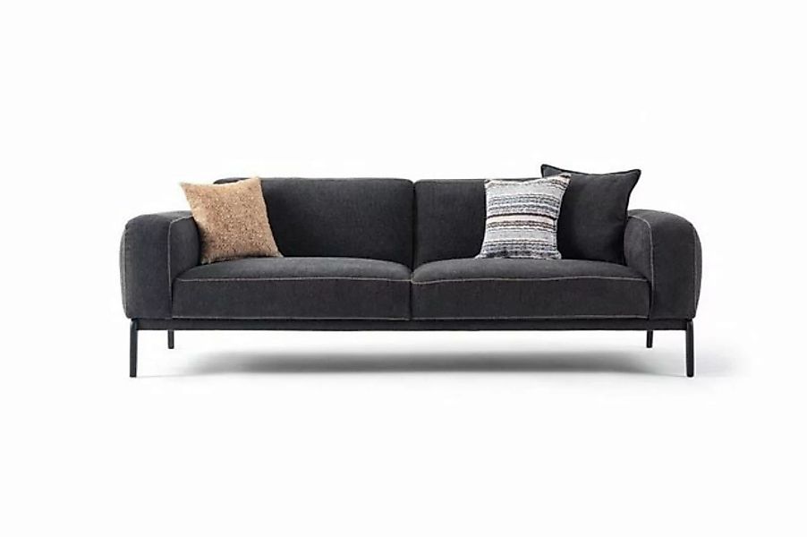 JVmoebel Sofa Sofa 3 Sitzer Couch Dreisitzer Grau Stoffsofa Stoff Modern Po günstig online kaufen