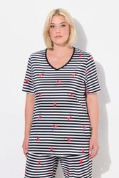 Ulla Popken Pyjama Pyjamashirt Herzen Halbarm günstig online kaufen