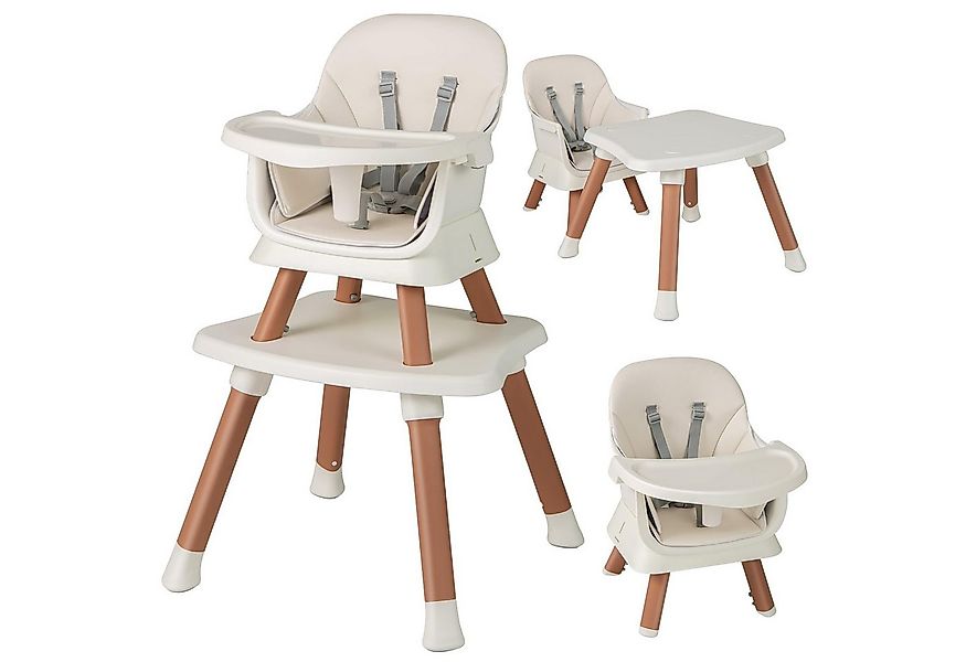 COSTWAY Hochstuhl, 6in1 Kombihochstuhl, Babystuhl, mit Sicherheitsgurt günstig online kaufen