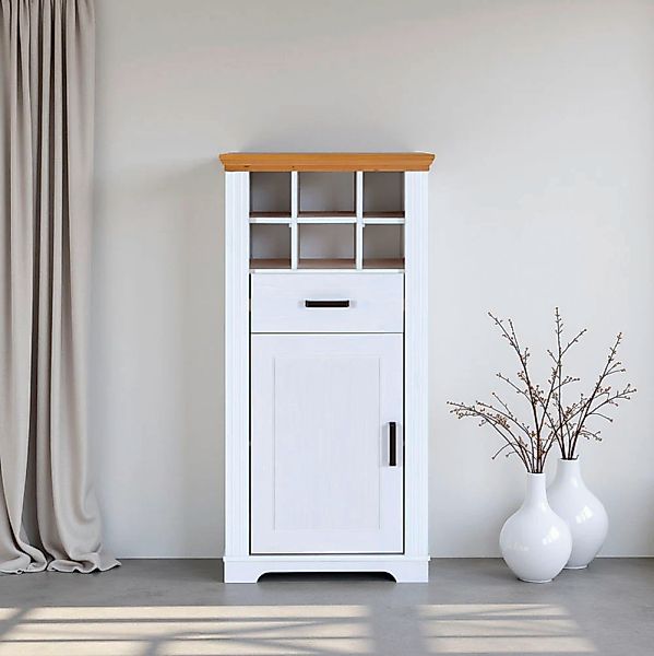 Inter Link Highboard "Maluno" 1 Stk. tlg. Kiefer Massiv, Weinschrank, Soft- günstig online kaufen