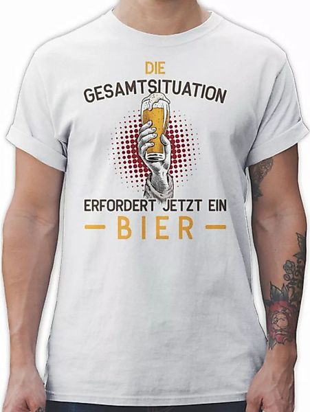 Shirtracer T-Shirt Die Gesamtsituation erfordert jetzt ein Bier - Geschenk günstig online kaufen