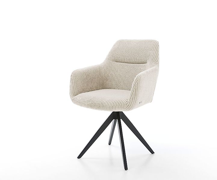 Esszimmerstuhl Pejo-Flex Cord Beige Kreuzgestell kantig Schwarz Taschenfede günstig online kaufen