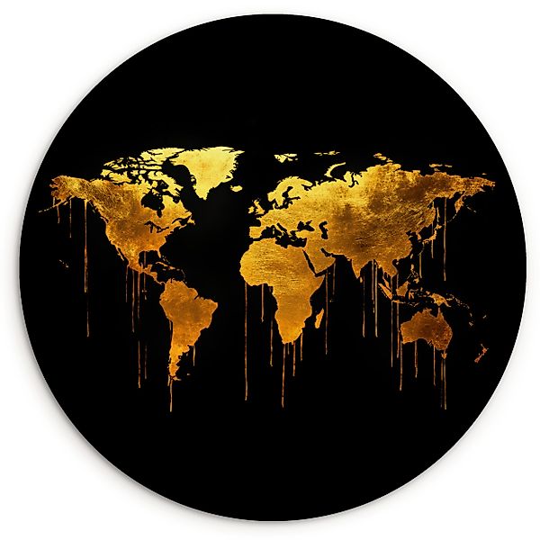MuchoWow Gemälde Weltkarte - Gold - günstig online kaufen