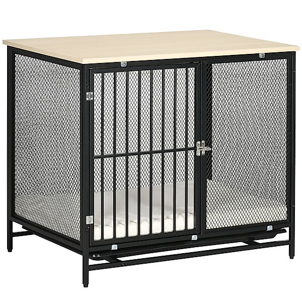 PawHut Hundekäfig, Hundehaus mit Tischplatte, Hundehütte mit Kissen, auszie günstig online kaufen