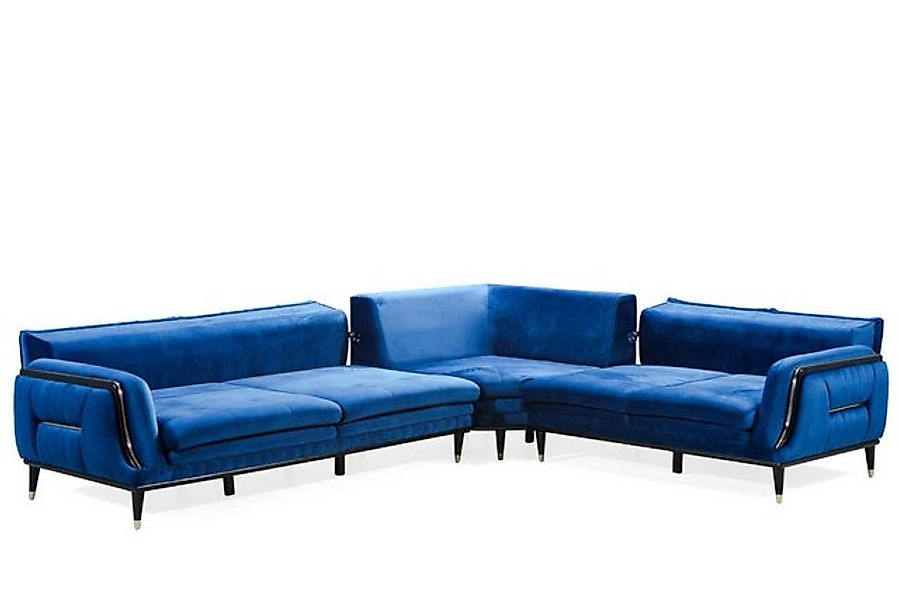 Xlmoebel Ecksofa Designer Eckcouch in L-Form mit blauem Textilbezug für sti günstig online kaufen