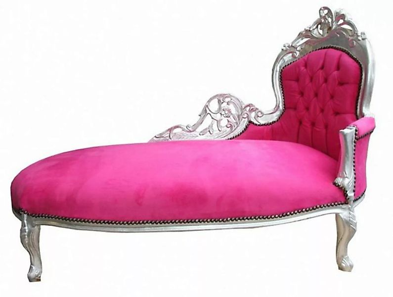 Casa Padrino Chaiselongue Barock Chaiselongue "King" Pink / Silber- Antik S günstig online kaufen