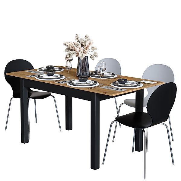 Finori Esstisch in Artisan Eiche / Schwarz. Abmessungen (BxHxT) 120x76,5x70 günstig online kaufen