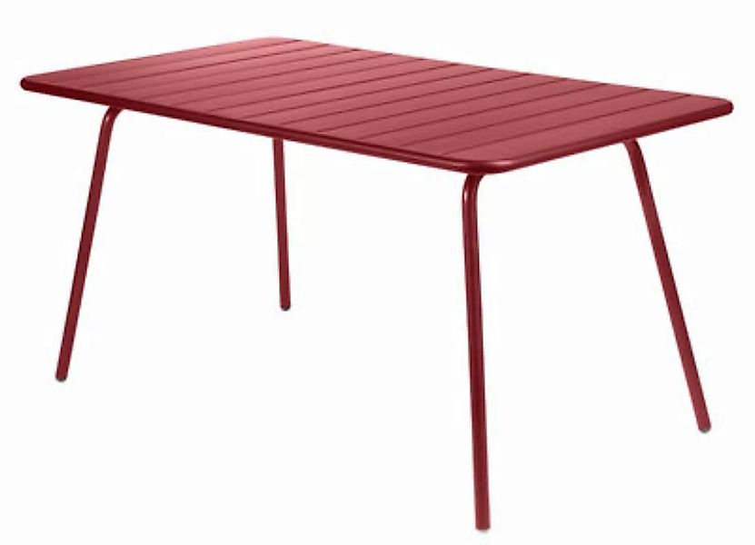 rechteckiger Tisch Luxembourg metall rot für 6 Personen - L 143 cm - Fermob günstig online kaufen