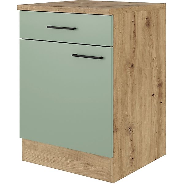 Flex-Well Exclusiv Küchen-Unterschrank Cara 60cm Schilfgrün matt - Artisan günstig online kaufen