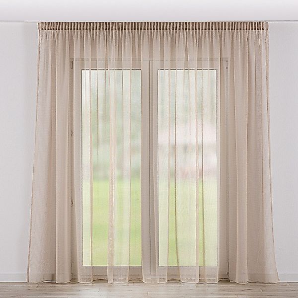 Gardine mit Kräuselband, beige, Voile (185-92) günstig online kaufen