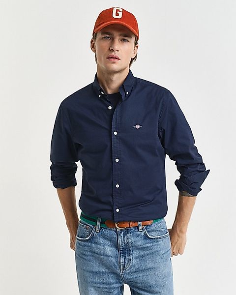 Gant Langarmhemd Slim Fit Popeline Hemd leichte Baumwolle strapazierfähig p günstig online kaufen