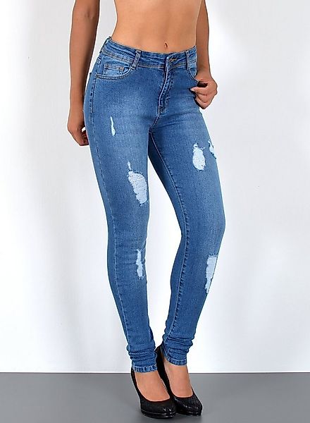 ESRA Skinny-fit-Jeans Damen Jeans Skinny Hose High Waist Jeanshose Damen Sk günstig online kaufen
