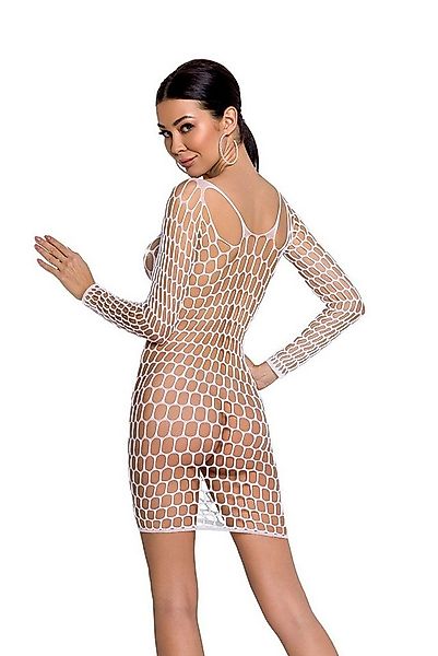 Passion Netzkleid Netzkleid in weiß Minikleid langarm transparent (1-tlg) günstig online kaufen