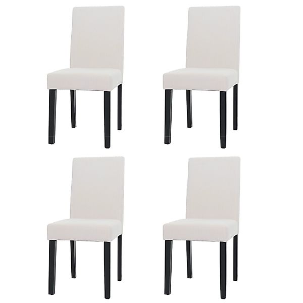 MCW Esszimmerstuhl Littau Cord 4er-Set Creme Dunkle Beine günstig online kaufen
