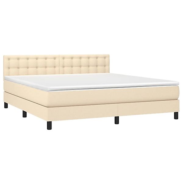 vidaXL Boxspringbett mit Matratze & LED Creme 160x200 cm Stoff 3133490 günstig online kaufen