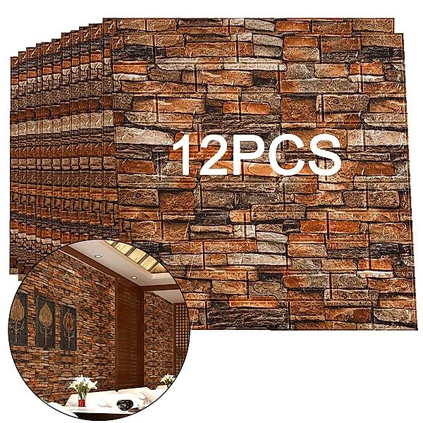 ZEUOPQ 3D-Wandtattoo 12PCS selbstklebende dreidimensionale Wandaufkleber günstig online kaufen