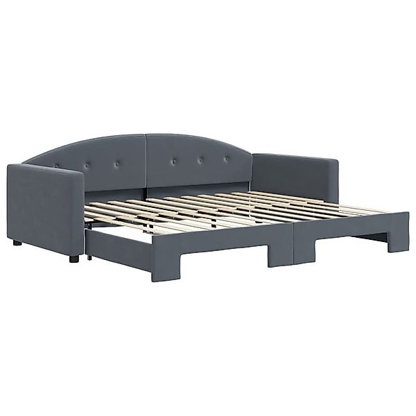 vidaXL Bett Tagesbett Ausziehbar Dunkelgrau 90x200 günstig online kaufen