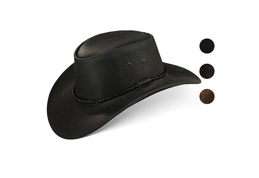 BLACK FOREST FOX Cowboyhut Western Cowboy Rindsleder Hut Herren JERO in 3 F günstig online kaufen