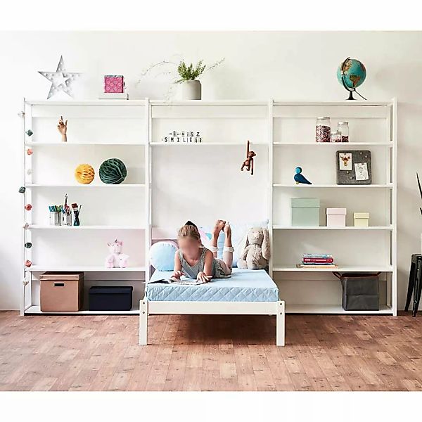 Kinderbett Kinderzimmerbett in Weiß Liegefläche 70x160 cm günstig online kaufen