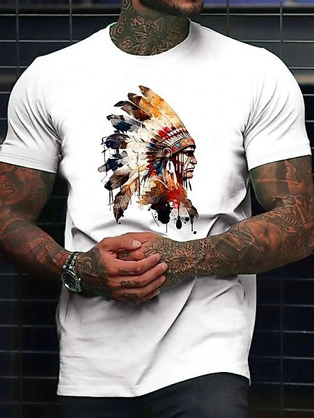RMK T-Shirt Herren Shirt Casual Freizeitshirt Sommer Indianer Indigene aus günstig online kaufen