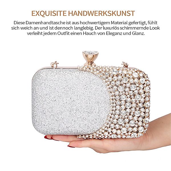 Refttenw Abendtasche Clutch Damen Kettentasche Glitzer günstig online kaufen
