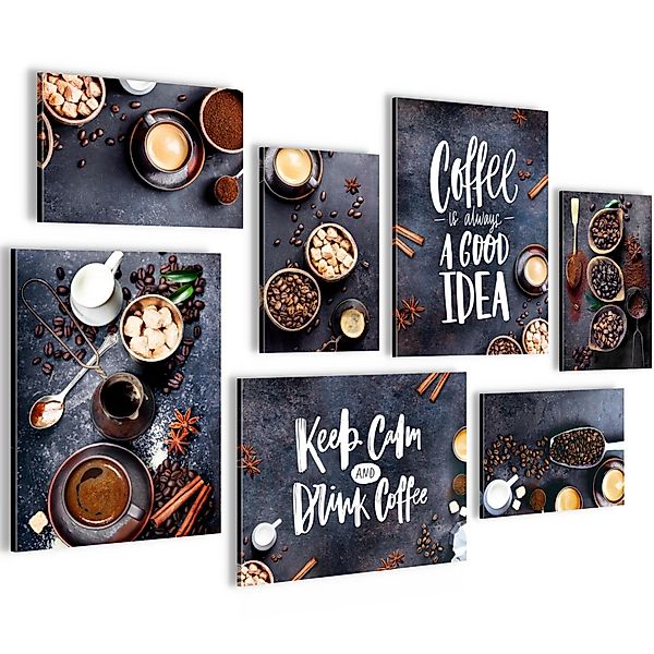Novart Wandbild Wandbilder Küche Kaffee - AUFHÄNGFERTIG - Küchenbilder Obst günstig online kaufen
