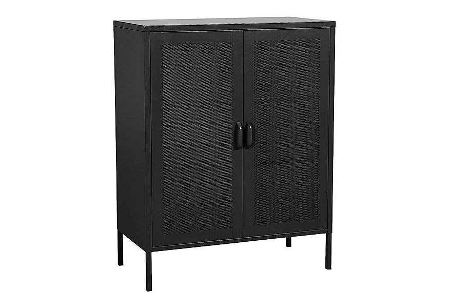 en.casa Sideboard, Falköping 80x40x101,5cm Schwarz günstig online kaufen
