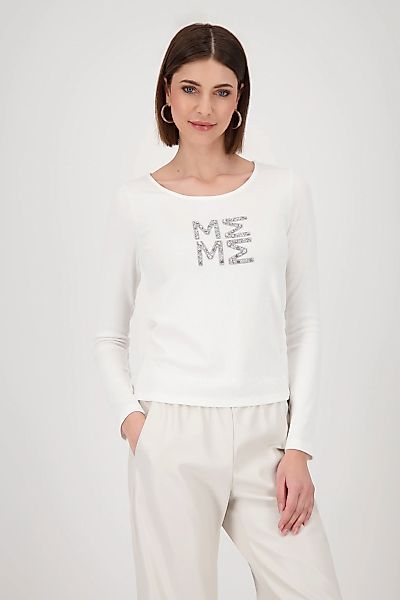 Monari Langarmshirt "Shirt Rippe + Schmuck", Mit Rundhalsausschnitt günstig online kaufen