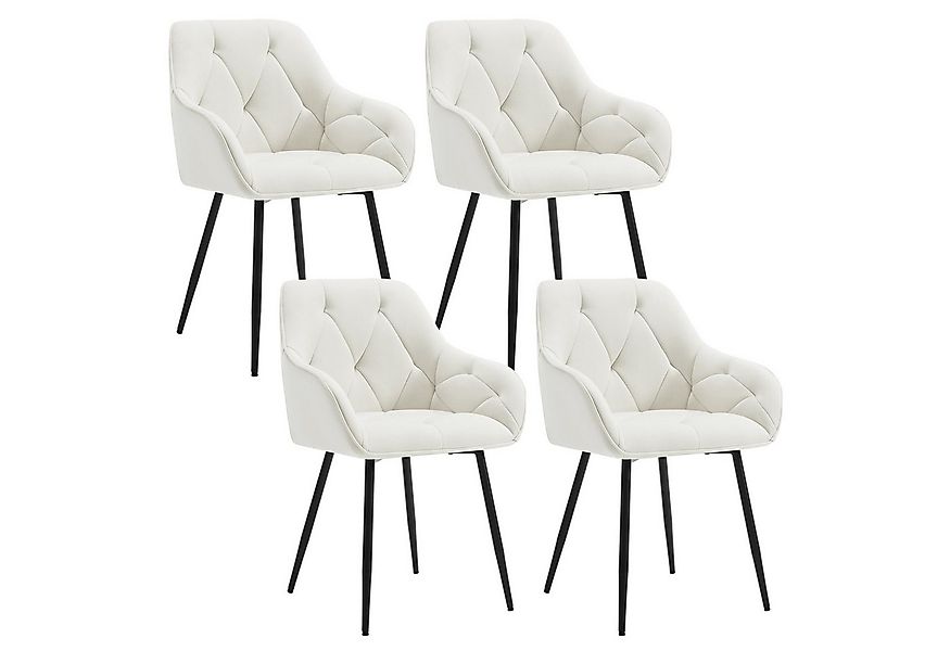 Woltu 4-Fußstuhl (Set, 4 St), Esszimmerstühle ergonomischer aus Samt günstig online kaufen