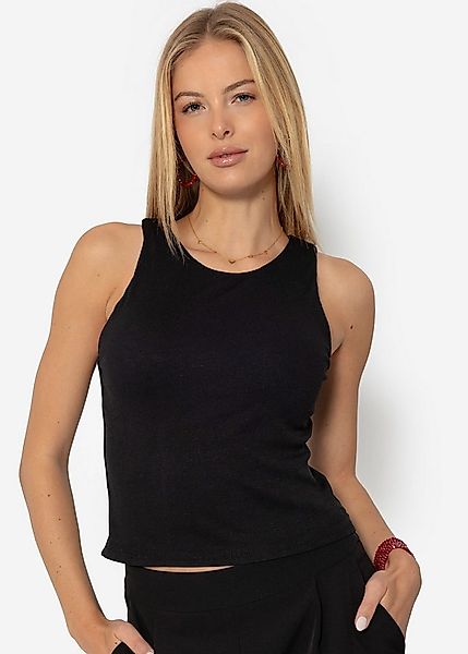 SASSYCLASSY T-Shirt Trägertop aus feinem Rippenstrick für Damen Blickdichte günstig online kaufen