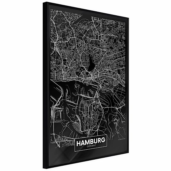 Poster - City Map: Hamburg (dark) günstig online kaufen