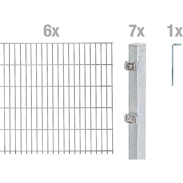 Alberts Doppelstabmattenzaun Grundset, (Set), Höhe: 80-160 günstig online kaufen