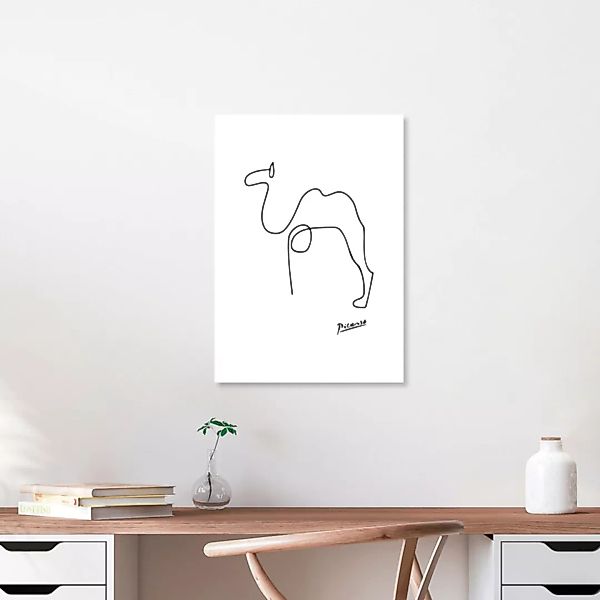Poster / Leinwandbild - Picasso - Kamel Schwarzweiß günstig online kaufen