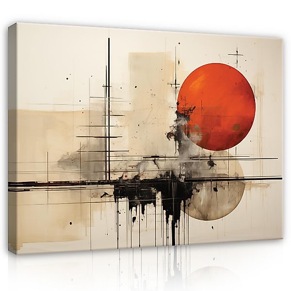 Wallarena Leinwandbild Abstrakt Beige Rot Wandbilder günstig online kaufen