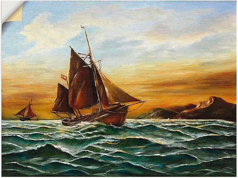 Artland Wandbild "Segelschiff auf See - maritime Malerei", Boote & Schiffe, günstig online kaufen