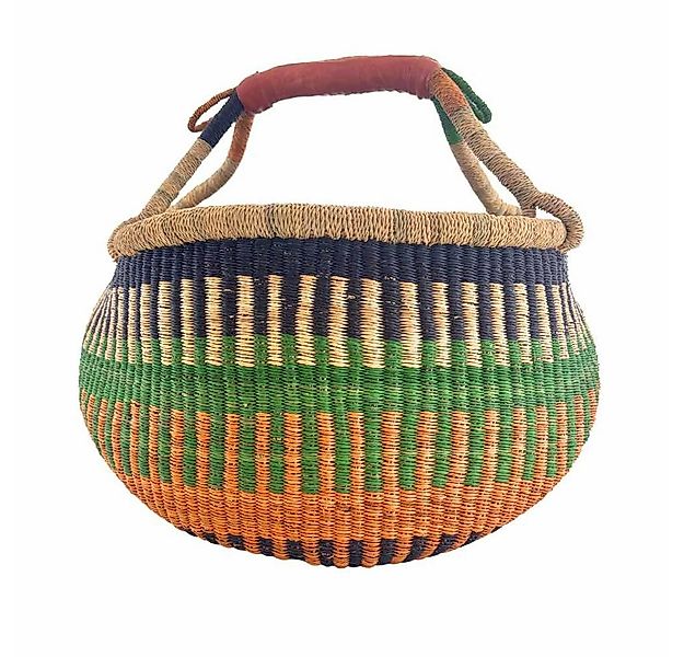 Einkaufskorb Bolga Korb - Sekondi - Rund, Kunstvoll geflochtene Bolga Körbe günstig online kaufen