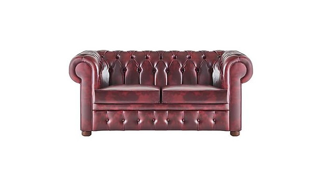 JVmoebel 2-Sitzer Sofa 2-Sitzer Bordeaux Einfarbig Chesterfield Design Couc günstig online kaufen