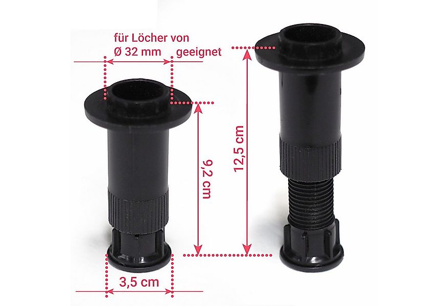 WITEN&NOCK Duschwannenfüße höhenverstellbare Stellfüße für SMC Duschwanne M günstig online kaufen