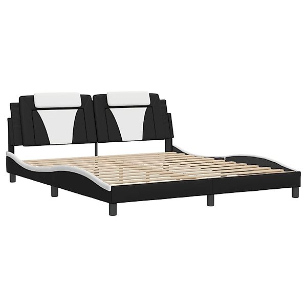vidaXL Bettgestell Viana mit LED ohne Matratze Schwarz und Weiß 180x200 cm günstig online kaufen