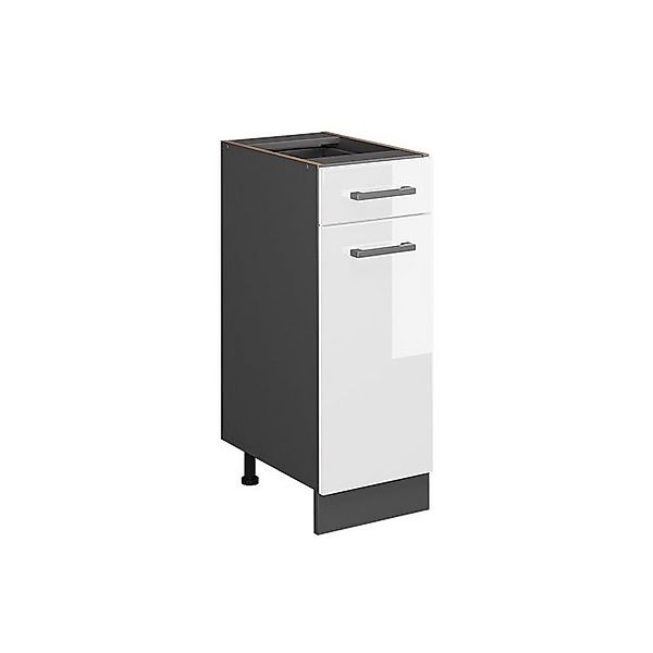 Vicco Küchenunterschrank R-Line Weiß Hochglanz/Anthrazit 30 cm ohne Arbeits günstig online kaufen