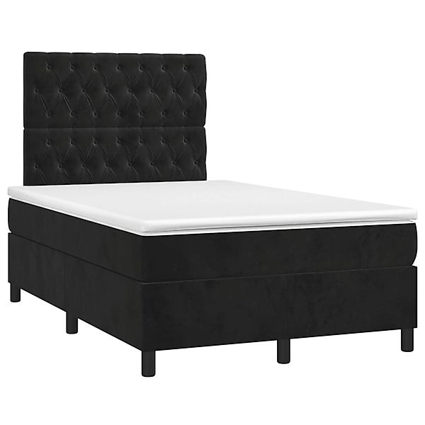 vidaXL Boxspringbett mit Matratze & LED Schwarz 120x200 cm Samt 3136295 günstig online kaufen