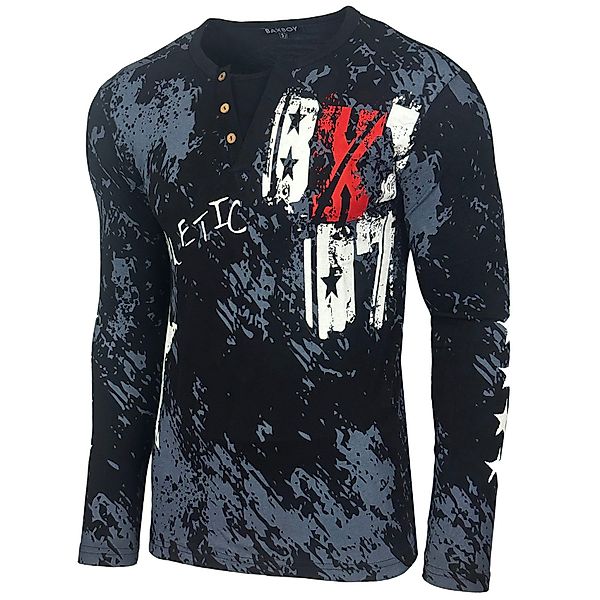 Baxboy Longshirt Langarmshirt mit trendigem All-Over günstig online kaufen
