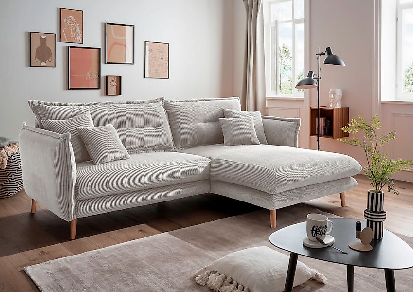 INOSIGN Ecksofa "Lazio modern und bequem, schmale Armlehnen, tolle Detailve günstig online kaufen
